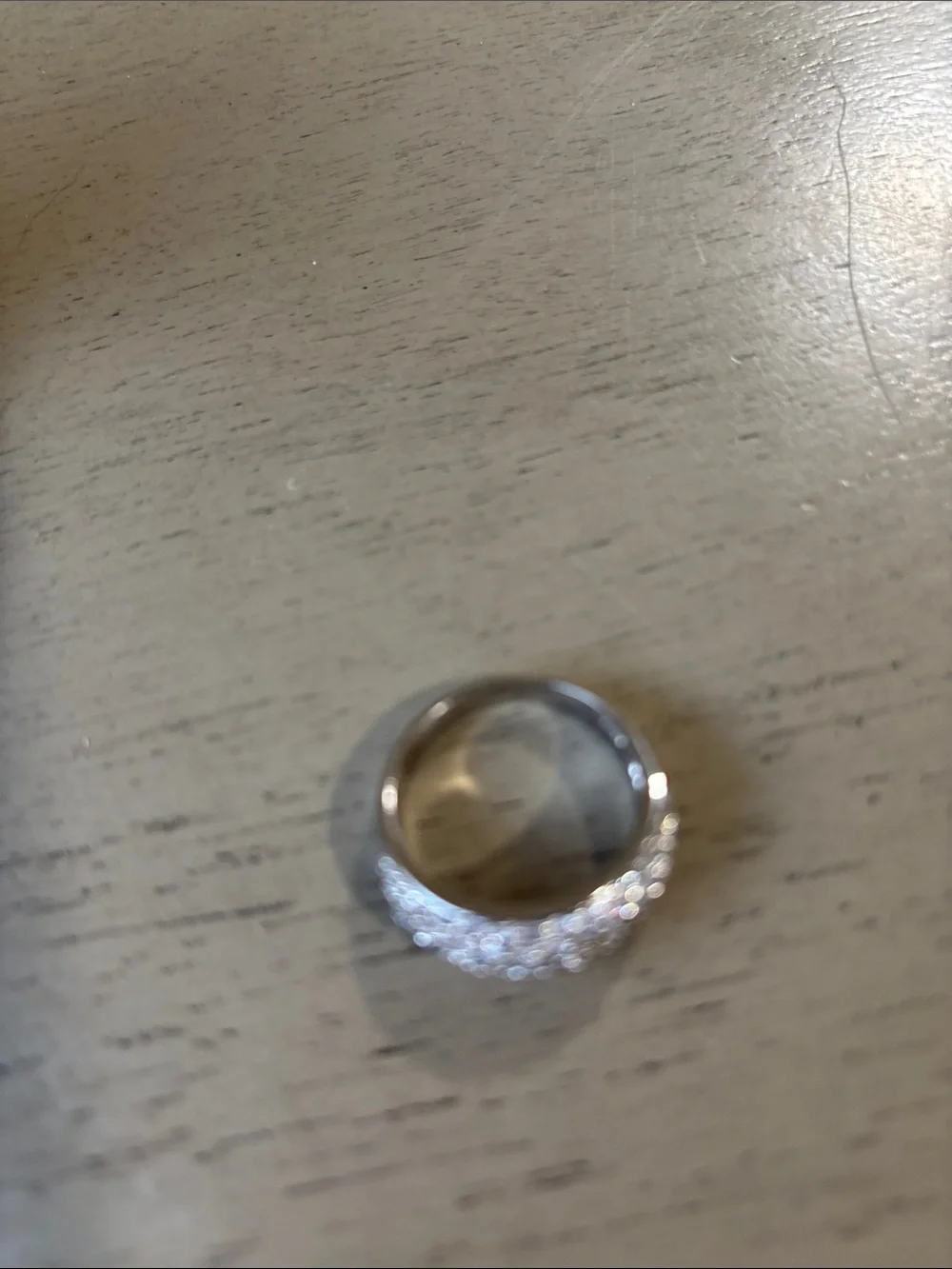 Nolan Miller Silver Pavé Crystal Dome Statement Ring - Picture 3 of 4